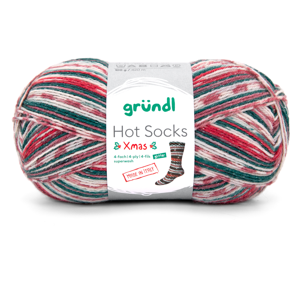 Grundl Hot socks Xmas 4 glitter ( ar spīdumu )